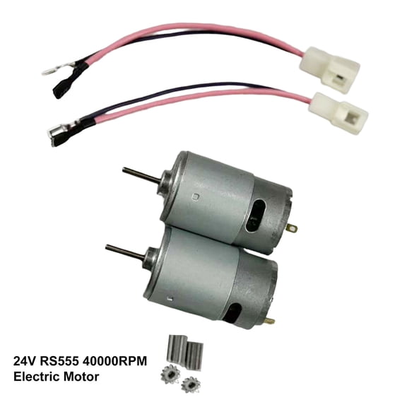 2Pcs 24V RS555 Electric Gear Motor 40000RPM High Drive Engine, with Cooling Fan and Gears, for Ride On Car Upgrade