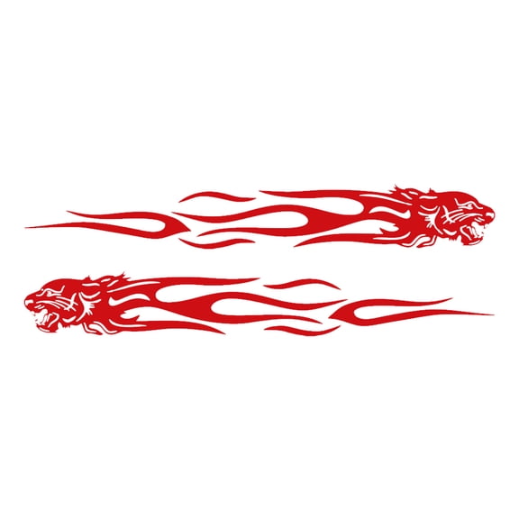 2Pcs 24cm Flame Car Hood Decals Auto Exterior Styling Stickers
