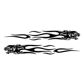2Pcs 24cm Large Flame Decal Car Body Sticker Auto Window Bumper Door Decoration Car Styling Sticker
