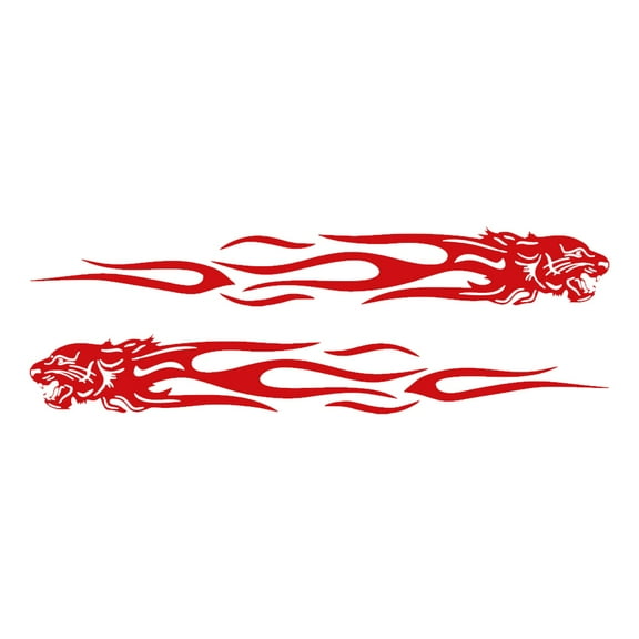 2Pcs 24cm Large Flame Decal Car Body Sticker Auto Window Bumper Door Decoration Car Styling Sticker