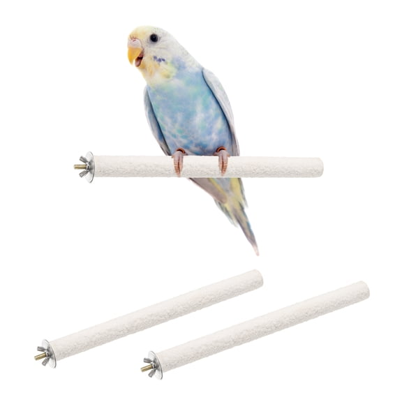 2Pcs 25 x 2 cm (L x W) Wood Perch Stand Colorful Paw Grinding Stick, White