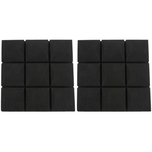 2Pcs 25X25X5cm Wallpaper Sticker Practical Acoustic Foam Panel Sound Stop Absorption Sponge Solid Sponge (Black),2 x Soundproof Sponge,Black