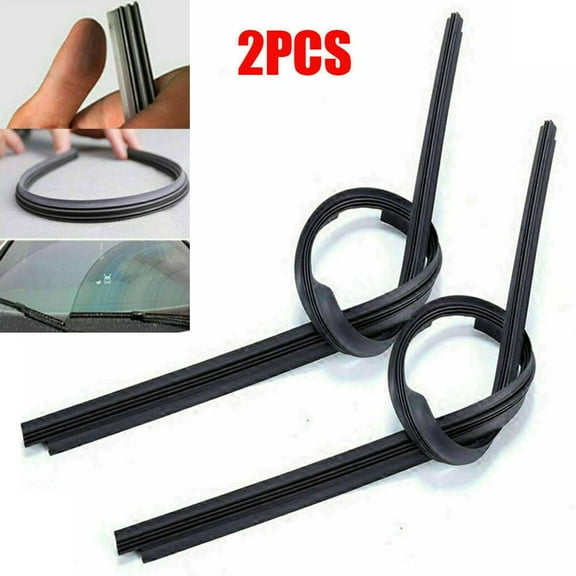 2Pcs 26inch Silicone Wiper Blade Frameless for Auto Windshield Black