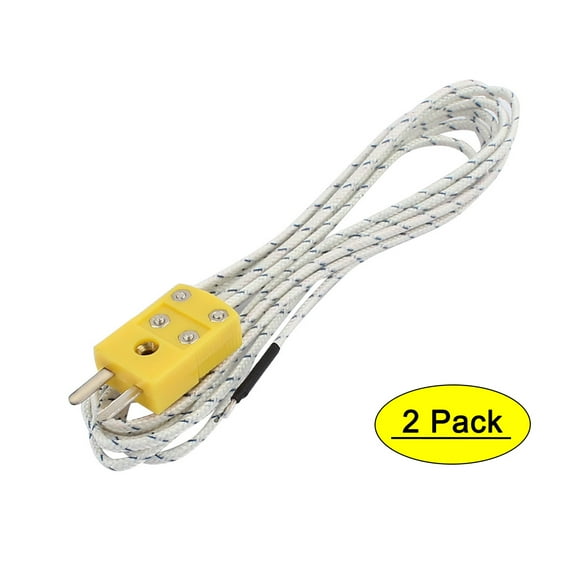 2Pcs 2M Length K Type Thermocouple Temperature Measuring Wire w Probe -50C -204C