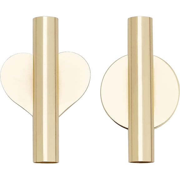 2Pcs 2Styles Wall Mounted Flower Tube Wall-Mounted Flower Tube for Flower Display Wall Metal Vase Decoration Holder Iron Wall Vase Decoration Holder for Flower Display Decoration Gold
