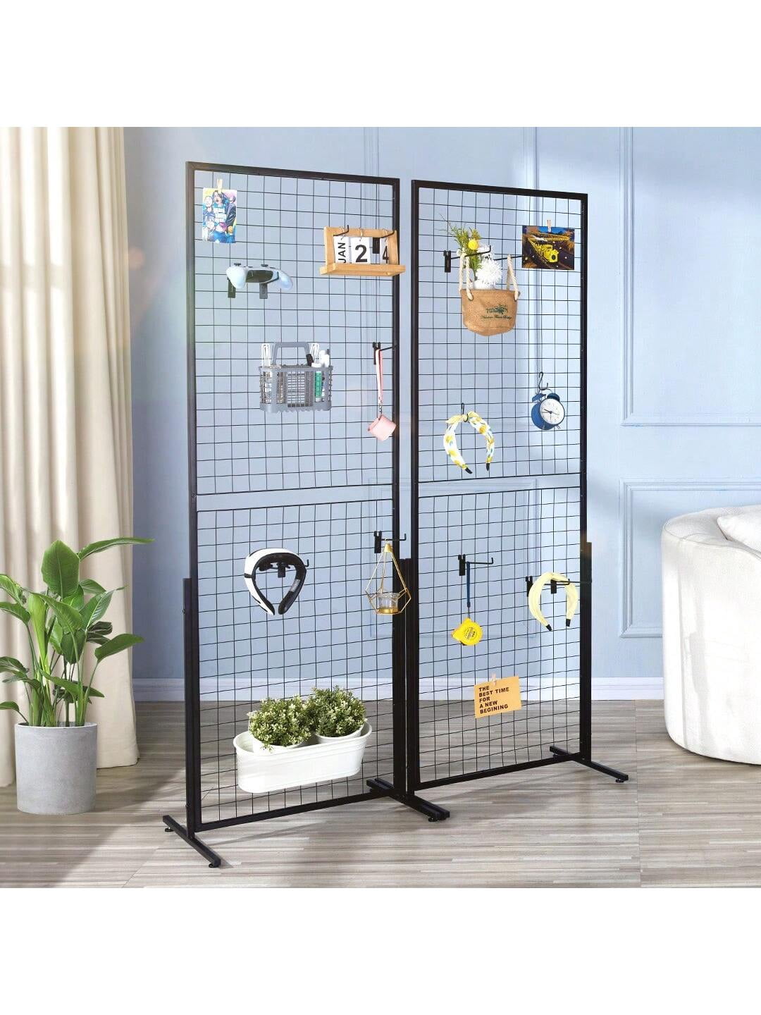 2Pcs 2x5.6ft Grid Wall Panels Tower, 2 Packs Wire Gridwall Display ...
