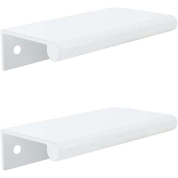2Pcs 3.15" Back Mount Finger Pull,Cabinet Handles Closet Door Finger Pulls,Hole Dia.2.52"/64mm,White