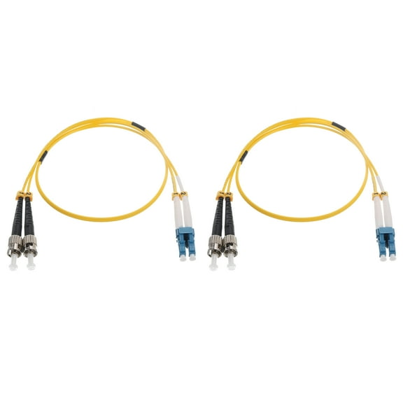 2Pcs 3.3Ft Single Mode Duplex Fiber Optic Patch Cable LSZH Fiber Jumper Optical LC to ST for Router Switches
