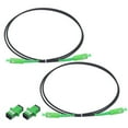 thumbnail image 1 of 2Pcs 3.3Ft Single Mode Simplex OS2 Fiber Optic Cable LSZH SC/APC-SC/APC Armored Jumper Optical Black with Adapter, 1 of 5