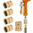 thumbnail image 1 of 2Pcs 3/4" Garden Water Hose Quick Tube Female Connector Adapter Heavy Duty Brass Gold, 1 of 8