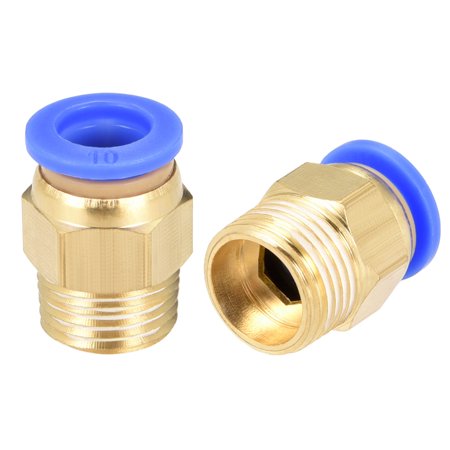 2Pcs 3/8" G Male Straight Thread 10mm Push In Joint Connector Quick Fittings