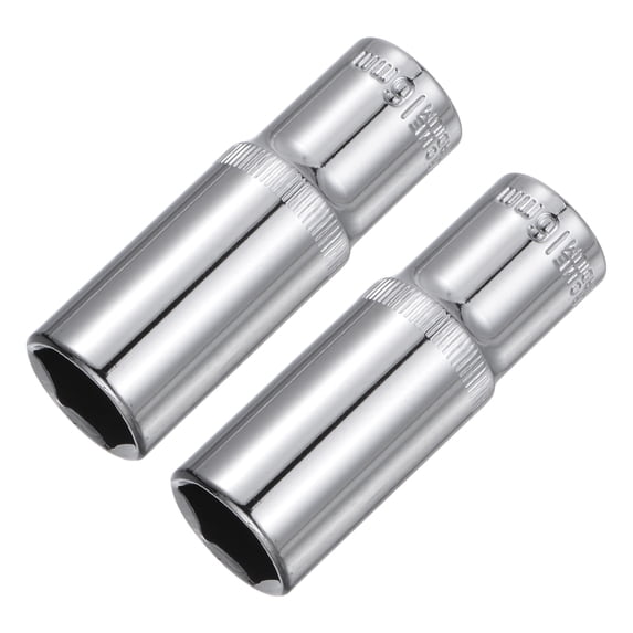 2Pcs 3/8-inch Drive 16mm Steel Chrome Plated 6-Point Shallow Socket