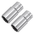 thumbnail image 1 of 2Pcs 3/8-inch Drive 24mm Steel Chrome Plated 6-Point Shallow Socket, 1 of 5