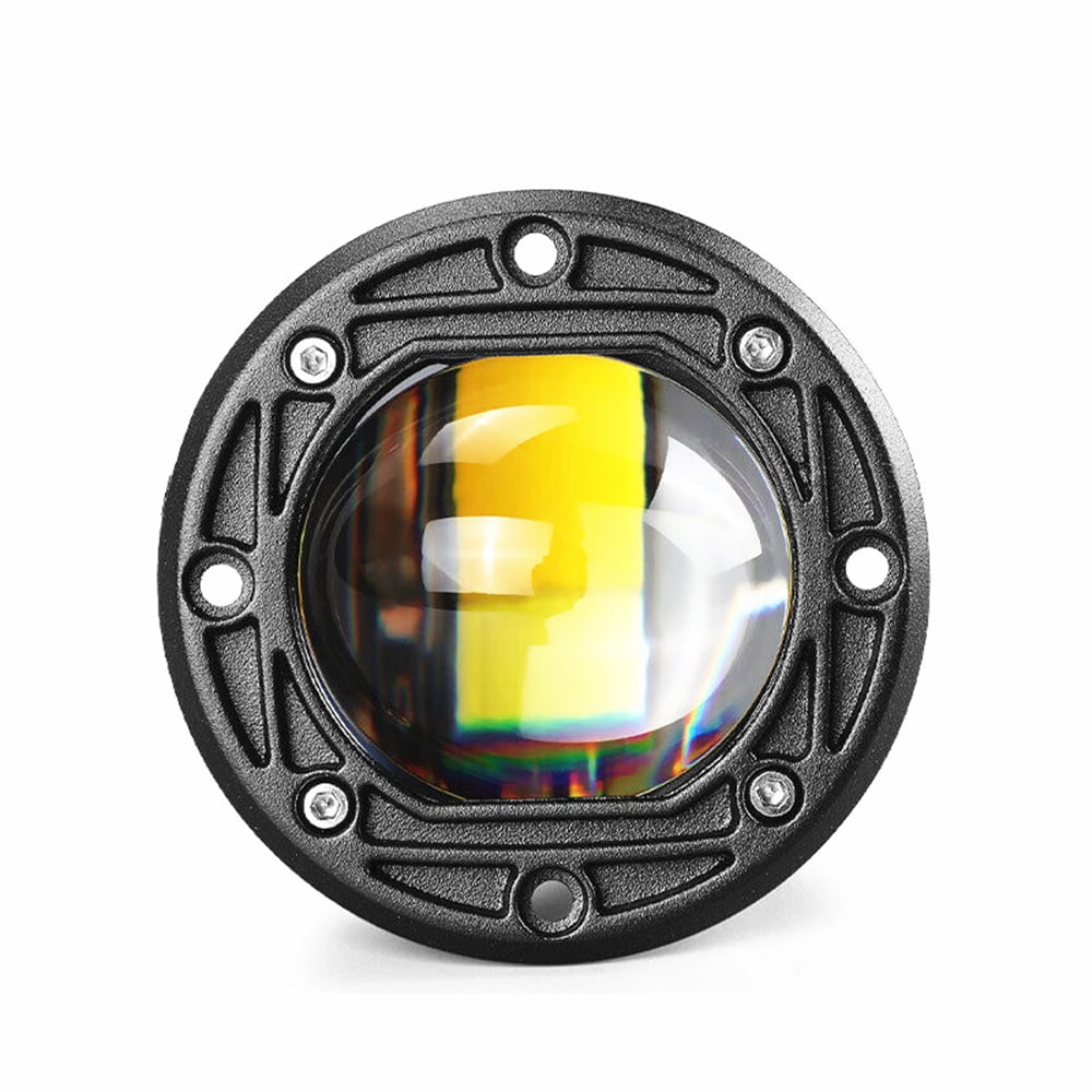 2Pcs 3" 8D Lens LED Work Light Flush Mount for Car Truck Off Road White & Yellow