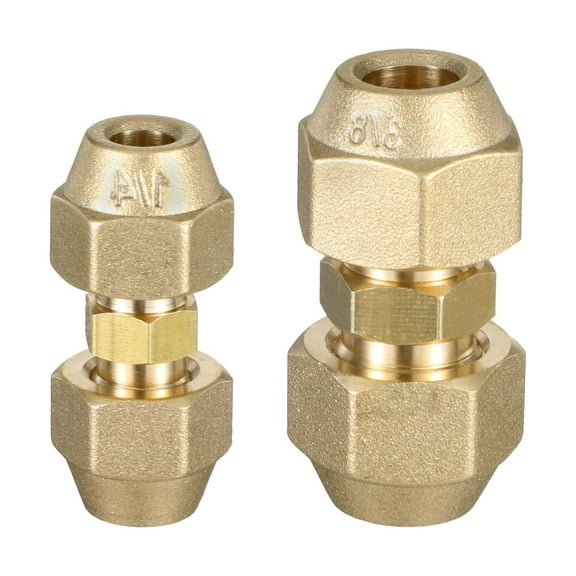 2Pcs 3/8Inch and 1/4Inch Copper Pipe Butt Joint for Air Conditioning Systems None Welding Extension Pipe Joint Enduring