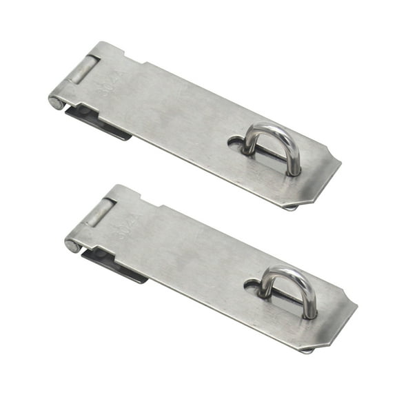 2Pcs 3 Inches Padlock Hasp Door Clasp Hasp Lock Latch Stainless Steel Lock for Fastening Gate Cabinet Door (Silver)