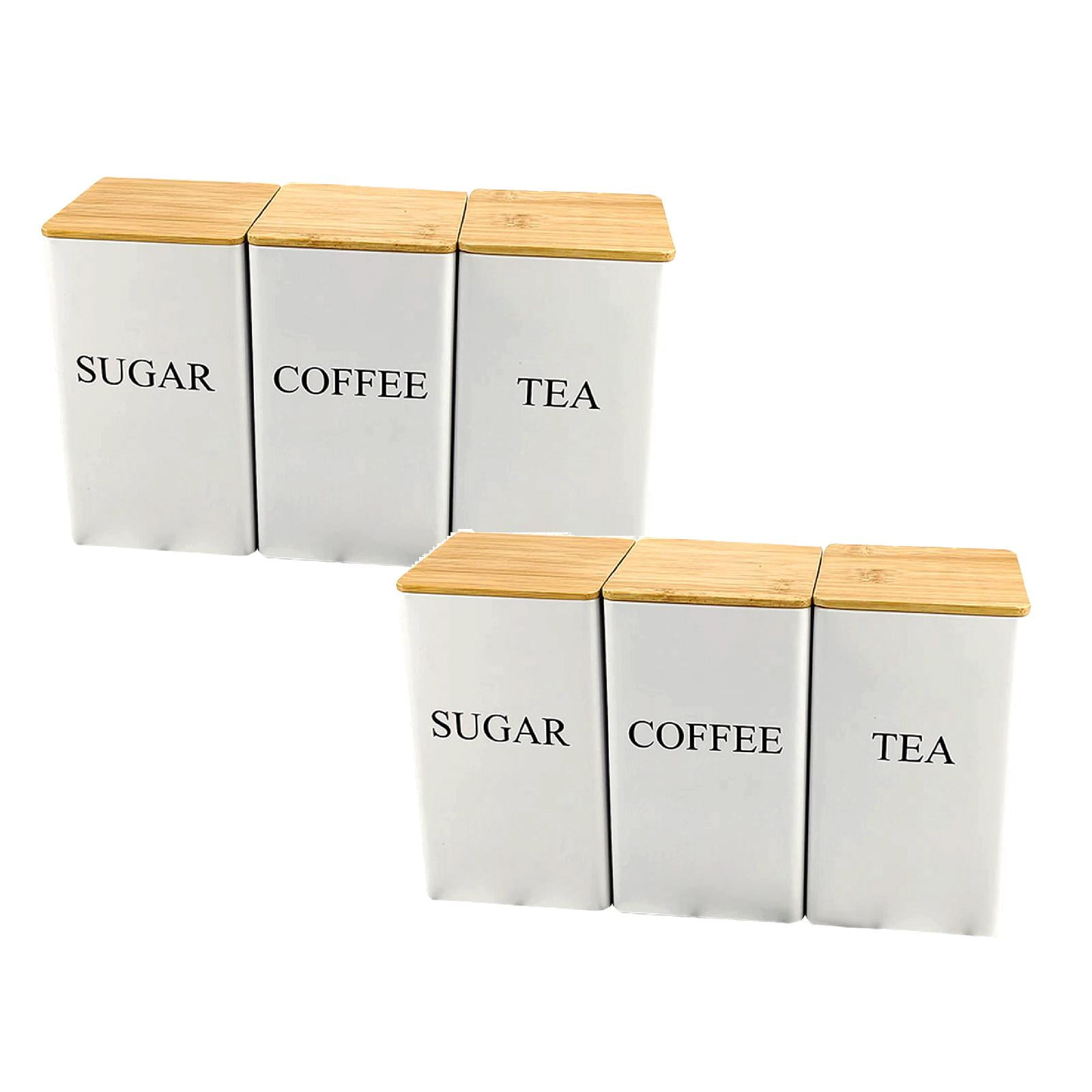 2Pcs 3 Pieces Coffee Tea Container Set Metal Vintage Kitchen Jar Set With Airtight Lids Food ...