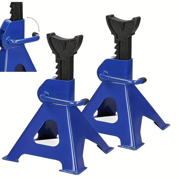 2Pcs 3 Ton 6614Lbs Car Jack Stands Double Lock Adjustable Height, Heavy-Duty Lifting Stand for SUV Pickup Truck ATV UTV, Blue Red Frosted Pattern