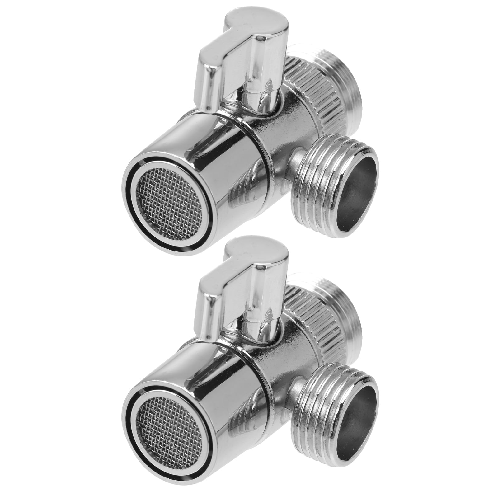 2pcs 3 Way Shower Diverter Valves For Faucet Handheld Shower Head Silver 4332