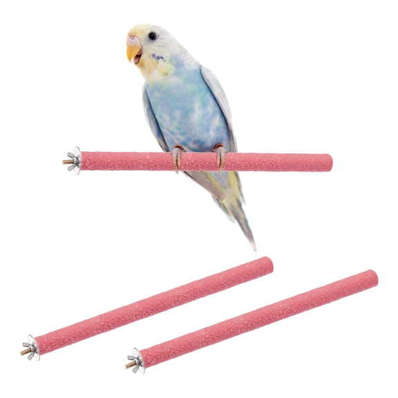 2Pcs 30 x 2 cm (L x W) Wood Perch Stand Colorful Paw Grinding Stick, Pink