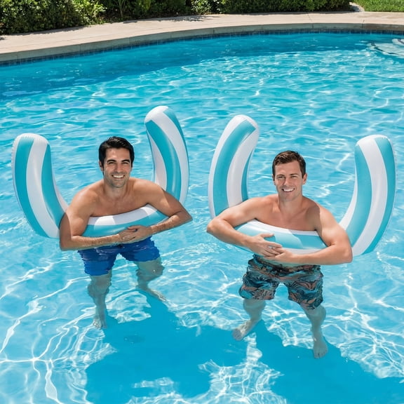 2Pcs 30 x 24 In Inflatable Curved Swimming Pool Noodle, Pool Float for Adult Summer Vacation Beach Swim Water Games Travel