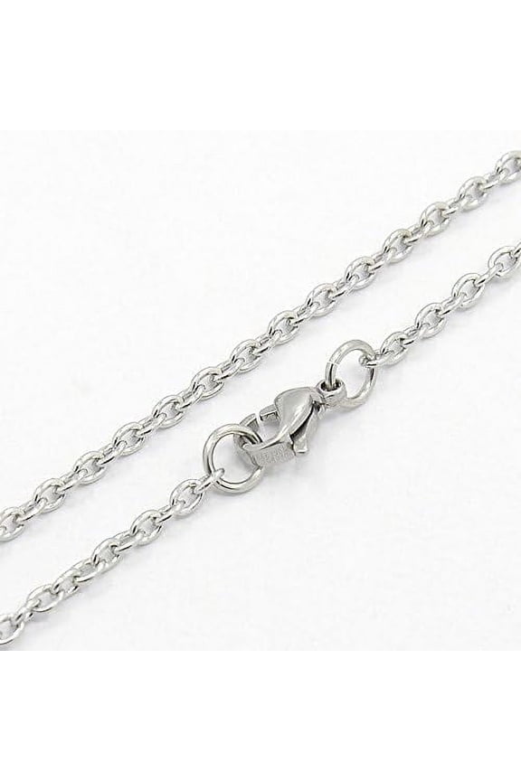 2Pcs 304 Stainless Steel Cable Chain Necklaces Minimalist Chain Necklace Choker with Lobster Claw Clasps for Men Women Personalized Jewelry Stainless Steel Color 17.52 inch