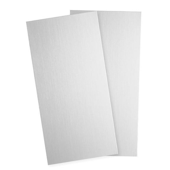 2Pcs 304 Stainless Steel Sheet Plate, 4" x 2", 20 Gauge (0.8mm) Thickness, Stainless Steel Plate with Gloves(Silver)