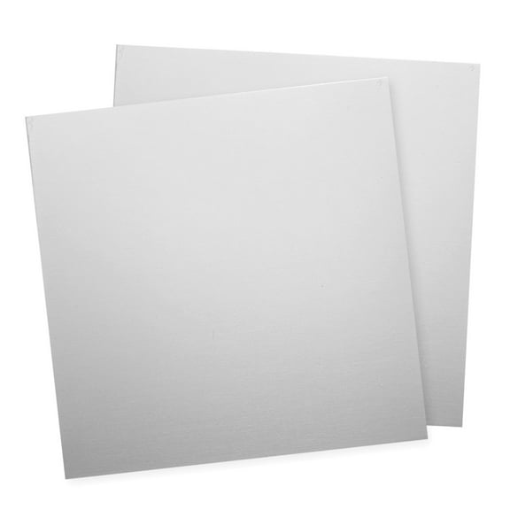 2Pcs 304 Stainless Steel Sheet Plate, 8" x 8", 24 Gauge (0.5mm) Thickness, Stainless Steel Plate with Gloves(Silver)