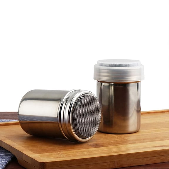 2Pcs 304 Stainless Steel Sugar Shaker, Cocoa Flour, Coffee Sifter, Sugar Icing Mesh Sifter, Powder Spreading Tank