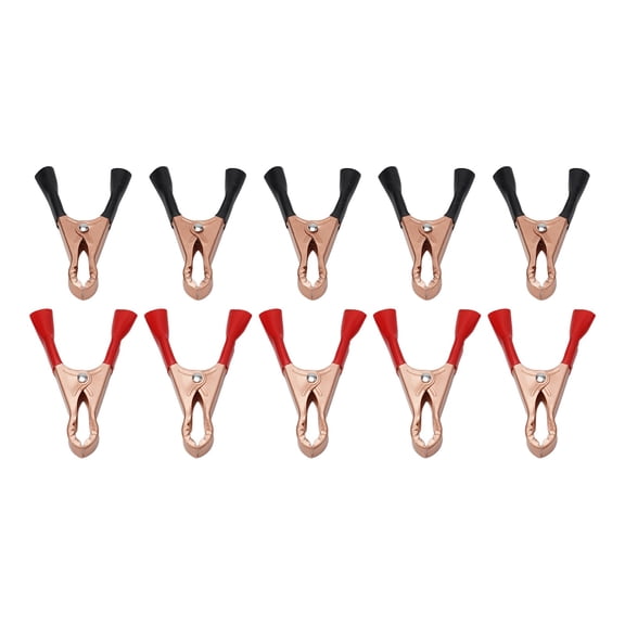 2Pcs 30A Metal Alligator Clip Crocodile Electrical Clamp Testing Probe Meter Black Red Car Auto Battery Wire Connectors Spring Clip Fangkenuo