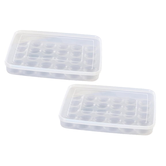 2Pcs 30Grids Large Capacity Egg Storage With Cover Stackable Plastic Egg Container Storage Containers