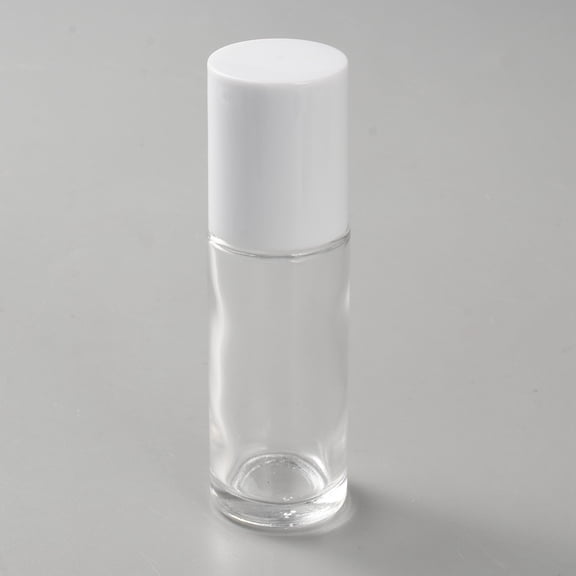 2Pcs 30ml(1.01oz) Empty White Deodorant Glass Roller Ball Bottles Refillable Cosmetic Roller Containers with Plastic Column 3.2x10.7cm