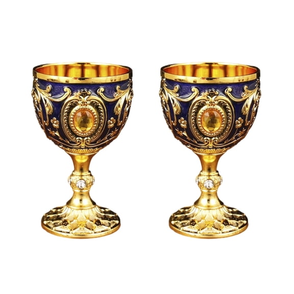 2Pcs 30ml Wine Glasses Vintage Medieval Goblet Drinking Glass Drinking Cup Communions Party Household Dining