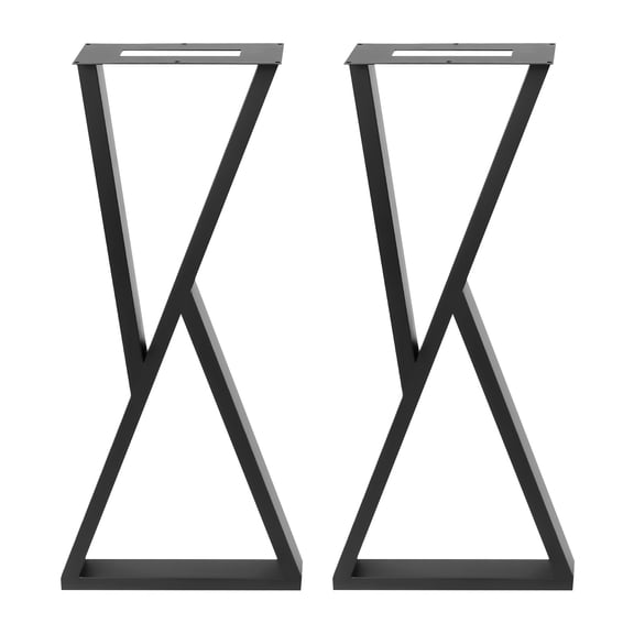 2Pcs 32'' Hourglass Shape Furniture Legs, Metal Iron DIY Table Desk Bench Legs, or Home Restaurant Bar Living Room Furniture Replacement