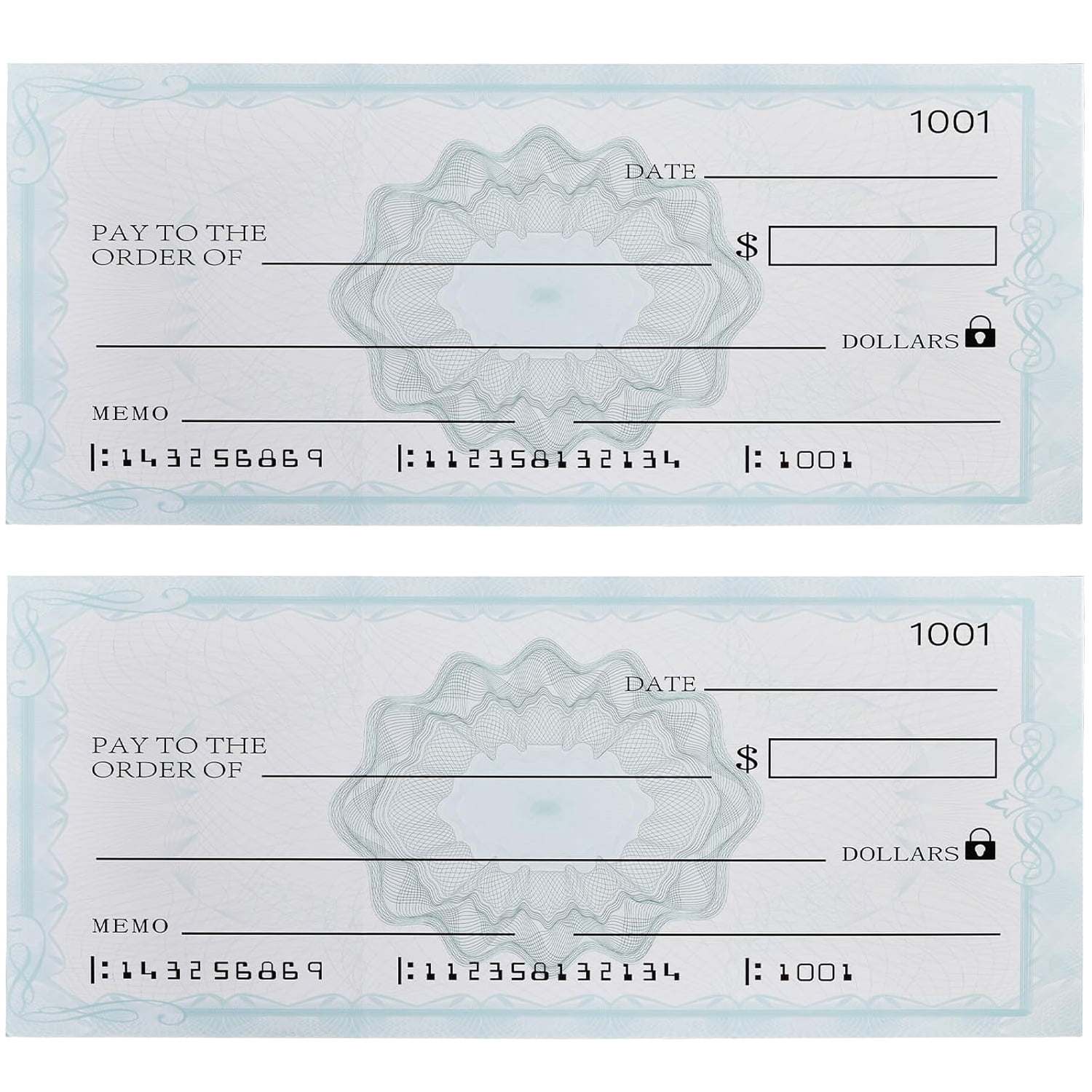 2Pcs 32 x 13.5 in Reusable Giant Check, Dry Erase Big Large Fake Check for Graduation Presentations Donation Awards