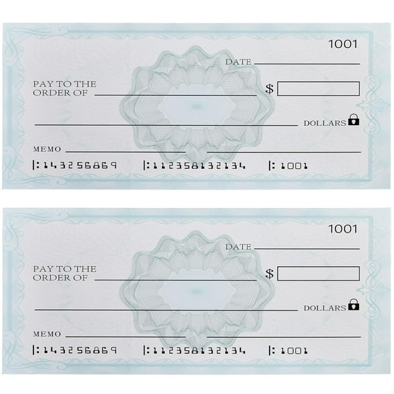 2Pcs 32 x 13.5 in Reusable Giant Check, Dry Erase Big Large Fake Check for Graduation Presentations Donation Awards