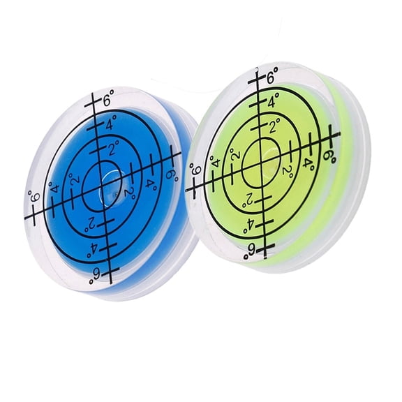 2Pcs 32mm Round Bubble Level, Acrylic Level with High Translucence for Precision Measuring, Layout Tools for Furniture, Camera, LCD Mounts and Office Equipment