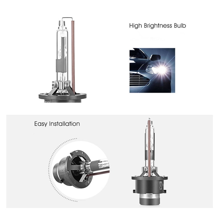 2 New OEM D2R Xenon HID Headlight Bulbs - 6000K White, 35W, 3200 Lumens (Pair)