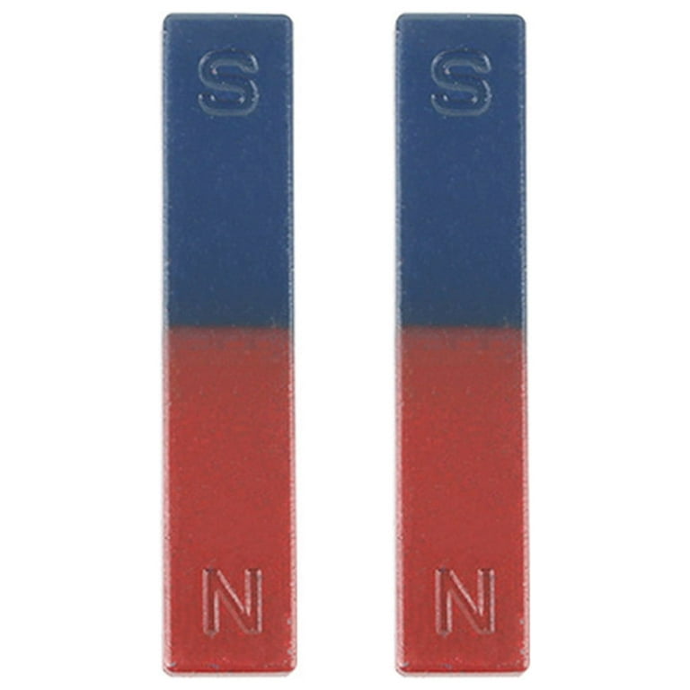 2Pcs 36/70/110/180mm Bar Magnet NS Red Blue Magnetic Field Physical  Experiment