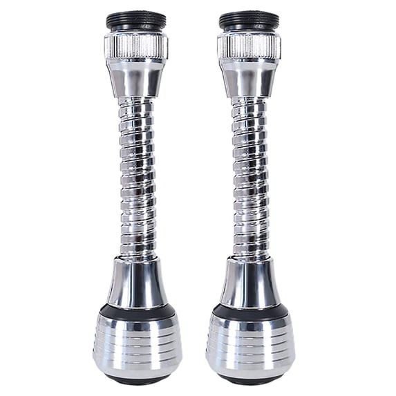 2Pcs 360 Degree Kitchen Sink Faucet Sprayer Attachment Flexible Hose Abs Polished Cold Hot Water Extender Universal