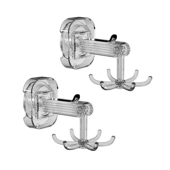 2Pcs 360 Degree Swiveling Hook Suction Cups Six Arm Rotating Hangers Storage Rack Bathroom Organization Supplies