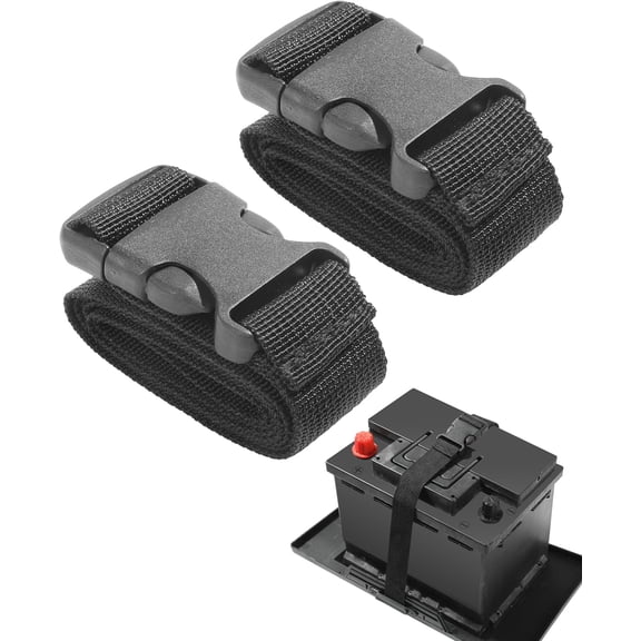 2Pcs 39 Inch Battery Strap with Buckle, Quick-Release Polypropylene Webbing Strap Safely Secures Battery Box for Car Truck Boat