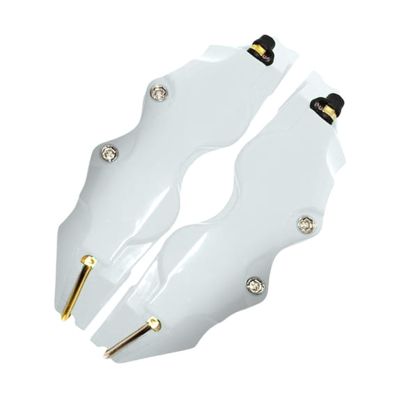 2Pcs 3D ABS Car Brake Caliper Cover Automotive Wheel Caliper Protector Auto Wheel Hub Decor Shell Vehicle Styling Accessory(White-23.8x6.5x3.5cm)