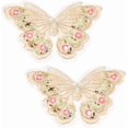 thumbnail image 1 of 2Pcs 3D Butterfly Sequin Applique Pink Polyester Butterflies Embroidery Appliques Bling Pearl Beaded Paillette Lace Tulle Patches for Sewing Making Crafts Dresses Wedding Clothes DIY Supply, 1 of 6