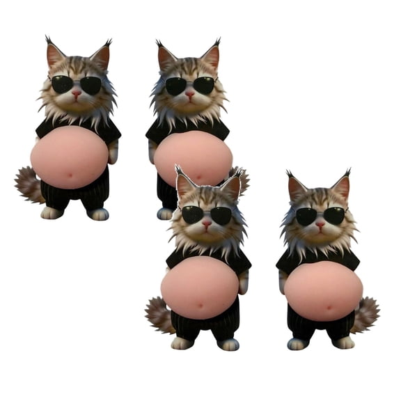 2Pcs 3D Cat Belly Sticker Silicone Collision Sticker For Home Aesthetics Cute Wall Protector For Corners Doors Edges (Black) Furniture Protection