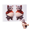thumbnail image 1 of 2Pcs 3D Cat Belly Sticker,Super Soft Silicone Anti-Collision Sticker for Home Aesthetics,Cute Cat Wearing Clothes with Pink Belly Decals Gift, 1 of 8