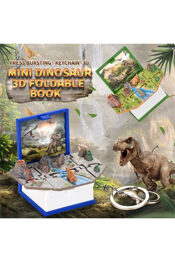 2Pcs 3D Dinosaur Keychain Under $5! Yannianjz 3D Folding Dinosaur Keychain Toy, Literature Style Keychain for Bag, Stress Relief Toy for Keys, Cute Keyring forschool