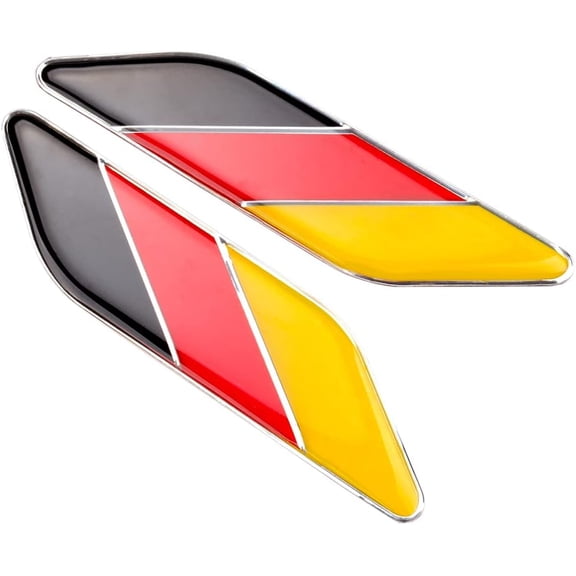 2Pcs 3D Germany Flag Car Emblem Badge - Fit Germany Car Body - German Flag Sticker - Bumper Decoration