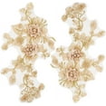 thumbnail image 1 of 2Pcs 3D Sequins Embroidered Lace Applique Flowers Sew on Trim Patches Glitter Beaded Floral Collar Fabric Craft Decoration Patch, 1 of 9
