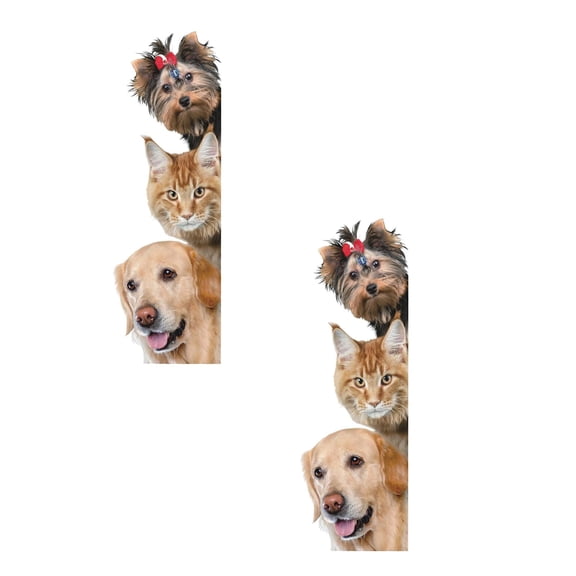 2Pcs 3D Kitty Dog Wall Stickers Living Room Bedroom Entrance Corner Decorative Stickers Creative Water Proof Wall Paper Wall Stickers Practical Home Decor